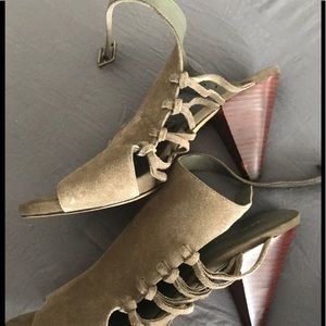 Size 11 Khaki suede heels